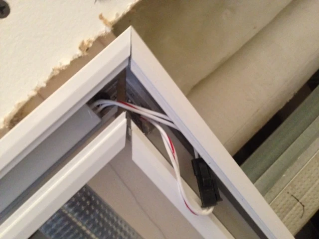 Original field condition showing failed corner assembly