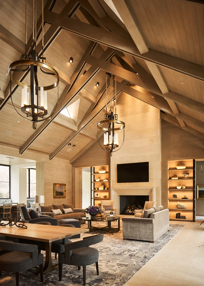 Bordeaux Avenue residence steep pitched ceiling lighting